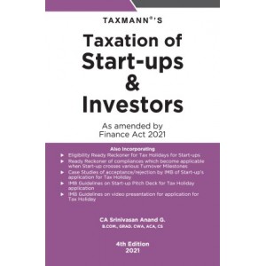 Taxmann's Taxation of Start-ups & Investors by Srinivasan Anand G. 